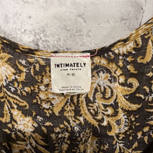 Intimately Free People Multicolor Paisley Printed Ruffle Boho Tank Top Sz Med - Picture 3 of 8